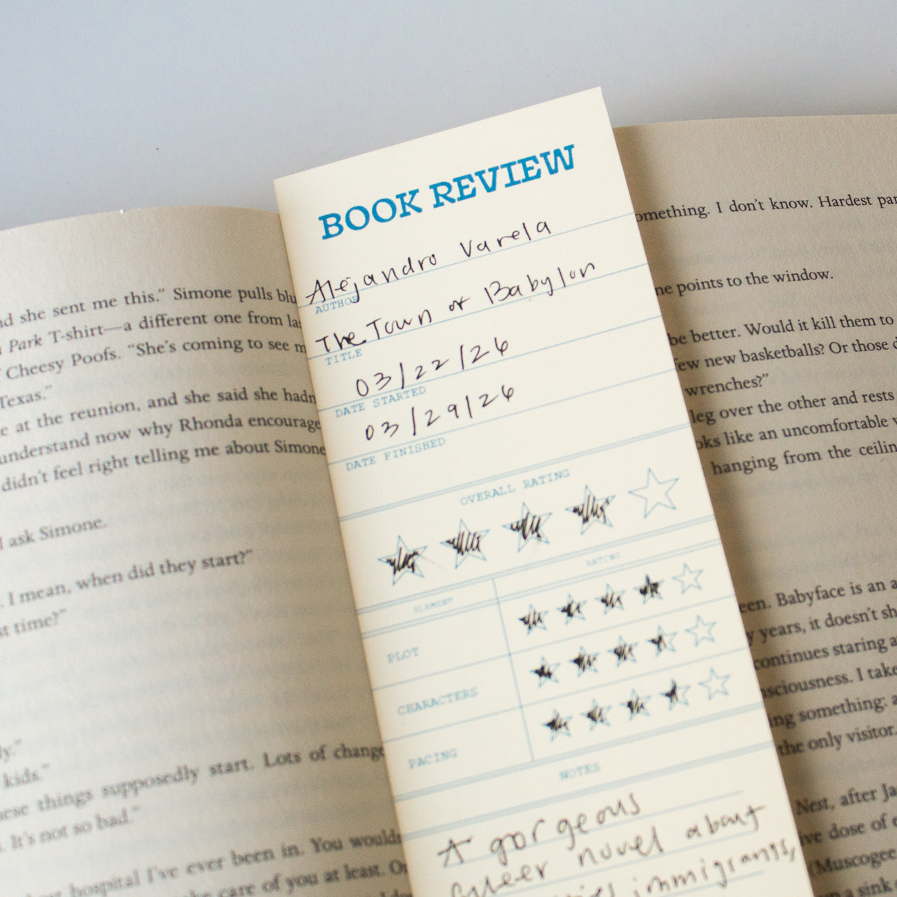 Book Review Notepad Bookmarks
