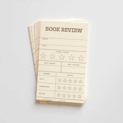Book Review Library Cards