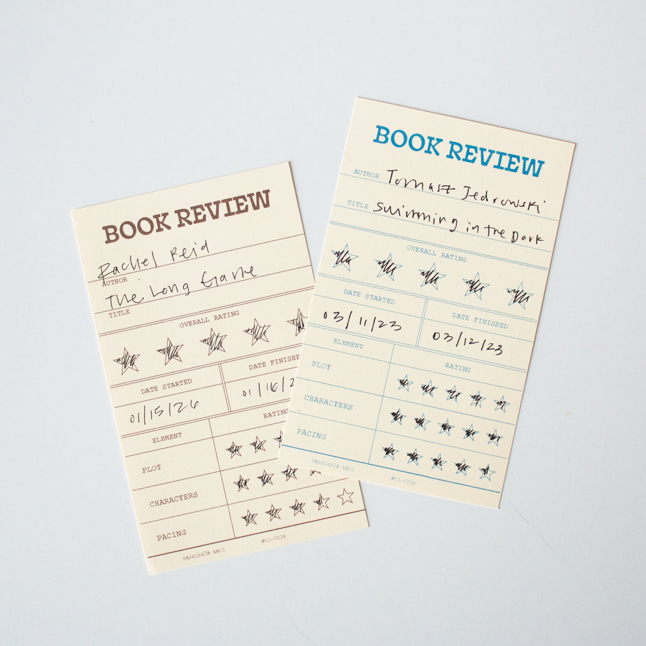 Book Review Library Cards