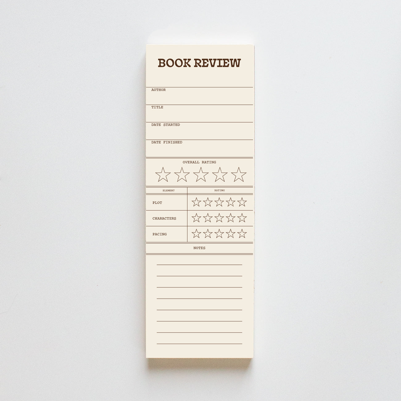 Book Review Notepad Bookmarks