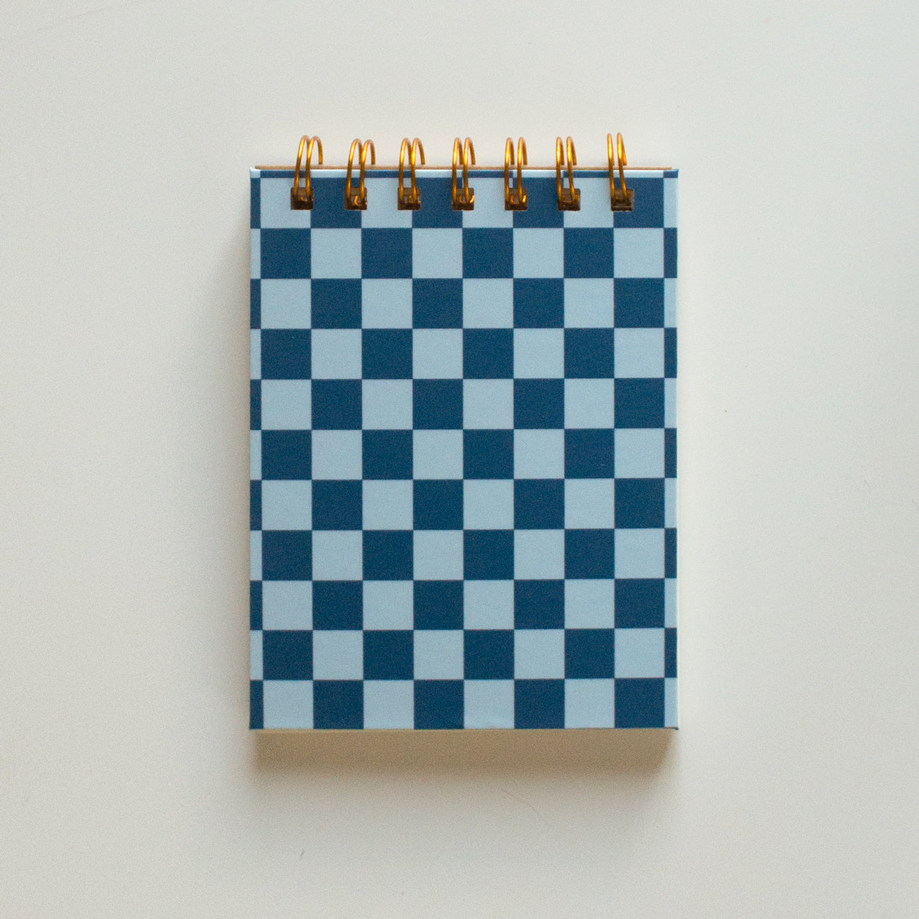 Blue Checkered Wired Notepad