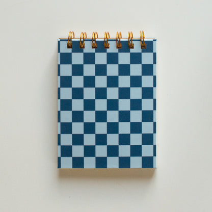 Blue Checkered Wired Notepad