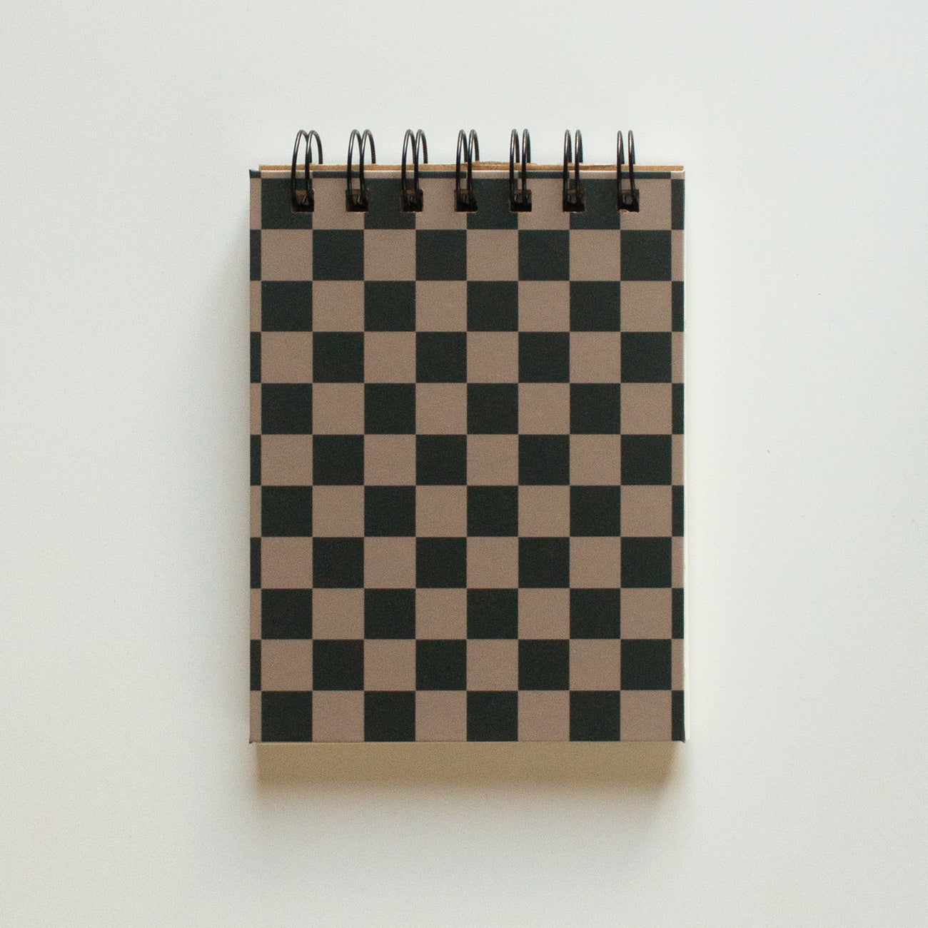 Brown Checkered Wired Notepad