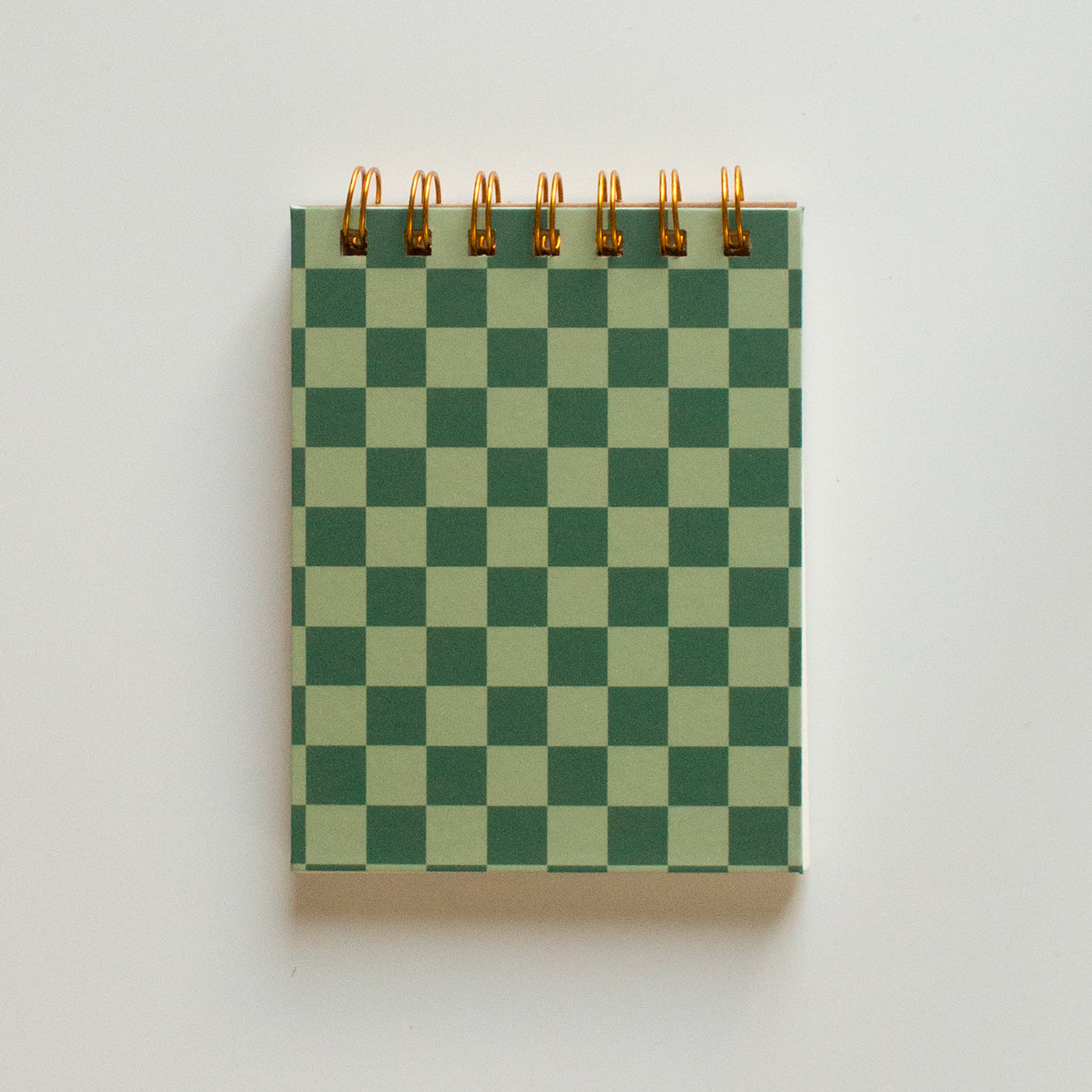 Green Checkered Wired Notepad