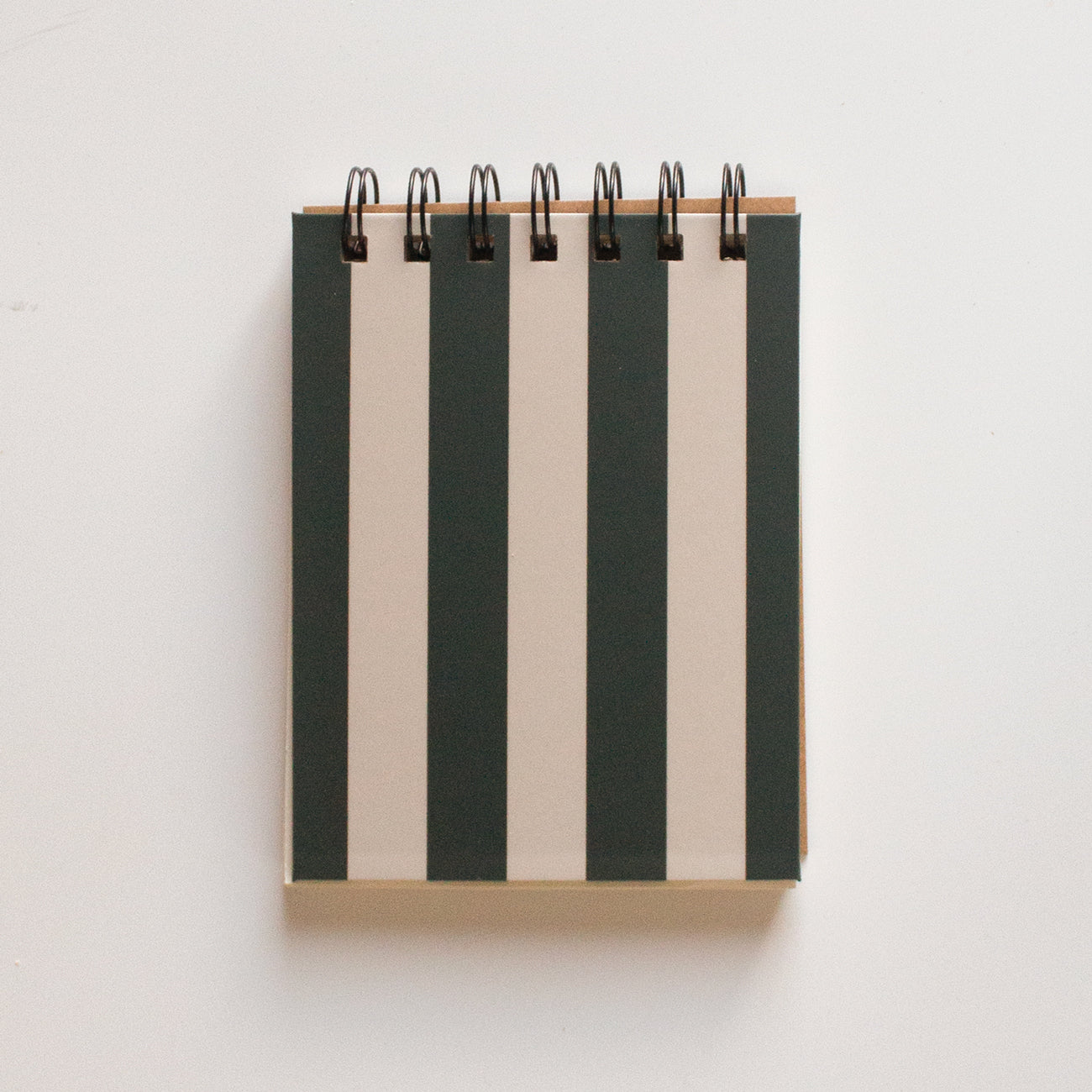 Olive Striped Wired Notepad