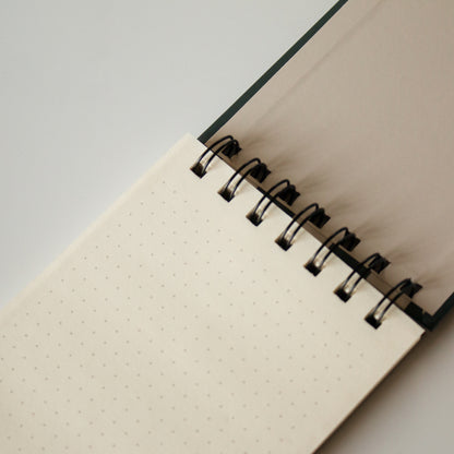 Olive Striped Wired Notepad